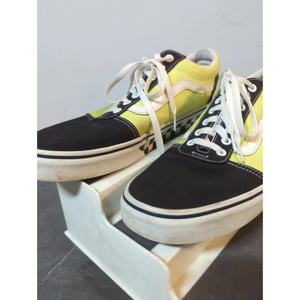 Vintage Vans Tennis Shoe Size 1Men’s US Checkered Sole W/ Lime Green/Yellow